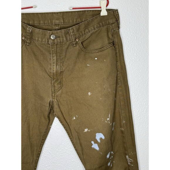 Levi's 511 Jeans Distressed Y2K Mens 38x32 Brown Slim Straight Denim Stretch - Picture 4 of 16